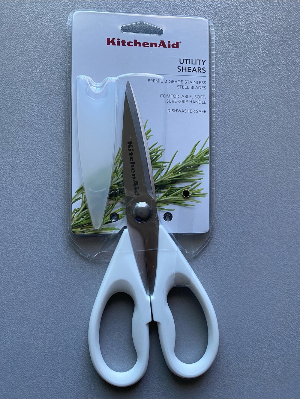 KitchenAid White Utility Shears with Silver Blades